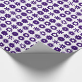 Papier Cadeau Cogs - Violet profond sur blanc (Coin)