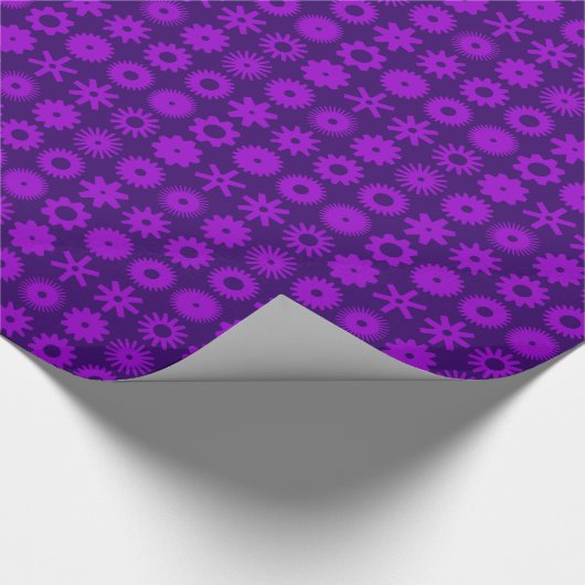 Papier Cadeau Cogs - Violet sur violet profond (Coin)