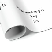 Papier Cadeau Cohérence est la clé ajouter votre nom texte image (Coin rond)