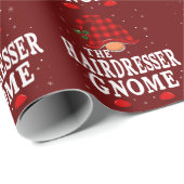 Papier Cadeau Coiffeur Gnome Correspondance Famille Groupe Noël (Coin rond)