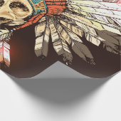 Papier Cadeau Coiffure Amérindienne Tirée À La Main Avec H (Coin)