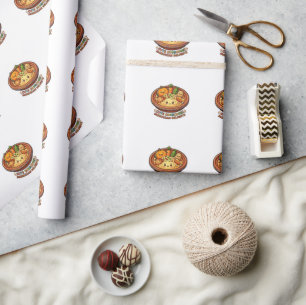 Papier Cadeau Col Cute Kawaii Couscous Marocain de Rassemblement