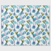 Papier Cadeau Colibri à queue longue tropicale (Plat)