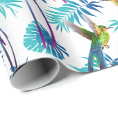 Papier Cadeau Colibri à queue longue tropicale (Coin rond)