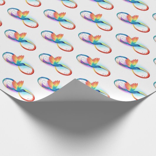 Papier Cadeau Colibri arc-en-ciel avec symbole Infinity (Coin)