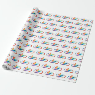 Papier Cadeau Colibri arc-en-ciel avec symbole Infinity