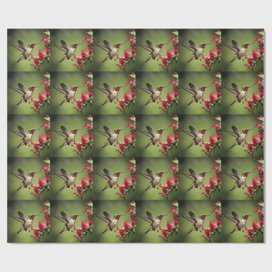 Papier Cadeau Colibri coloré (Plat)