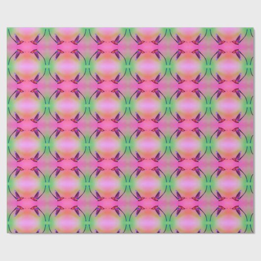 Papier Cadeau Colibri coloré (Plat)