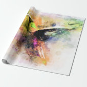 Papier Cadeau Colibri d'aquarelle (Déroulé)