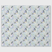Papier Cadeau Colibri et fleurs blanches (Plat)