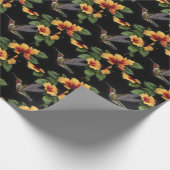 Papier Cadeau Colibri Et Hibiscus Jaunes, (Coin)
