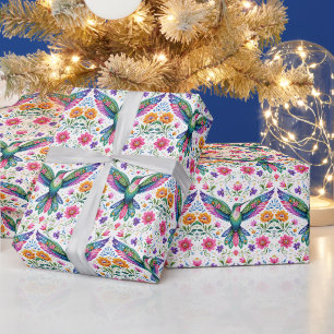Papier Cadeau Colibri Flok Art Coloré