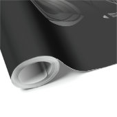 Papier Cadeau Colibri noir et or (Coin rond)