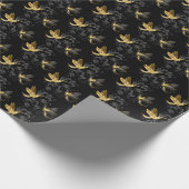 Papier Cadeau Colibri noir et or (Coin)