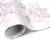 Papier Cadeau Colibri rose Abstrait (Coin rond)