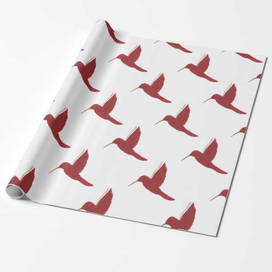 Papier Cadeau Colibri rouge (Déroulé)