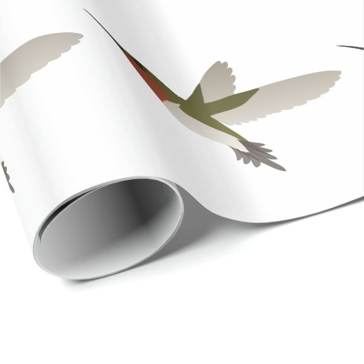 Papier Cadeau Colibri Ruby Throsé (Coin rond)