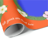 Papier Cadeau Colibris colorés. Orange. (Coin rond)