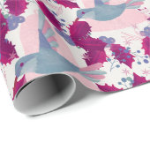 Papier Cadeau Colibris de Noël (Coin rond)