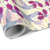 Papier Cadeau Colibris de Noël (Coin rond)