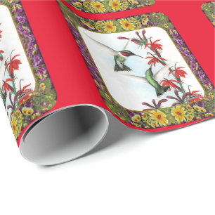 Papier Cadeau Colibris et fleurs #5