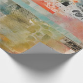 Papier Cadeau Collage Abstrait Média mixte Abstrait (Coin)