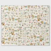 Papier Cadeau Collage botanique vintage (Plat)