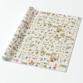 Papier Cadeau Collage botanique vintage (Déroulé)