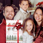 Papier Cadeau Collage classique de photos botaniques Joyeux Noël