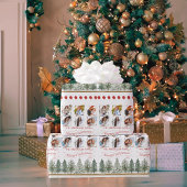 Papier Cadeau Collage classique de photos botaniques Joyeux Noël