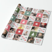 Papier Cadeau Collage de 28 photos Merry & Bright Fa La Christma (Déroulé)