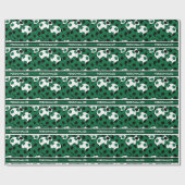 Papier Cadeau Collage de balle de football vert foncé (Plat)