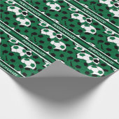 Papier Cadeau Collage de balle de football vert foncé (Coin)