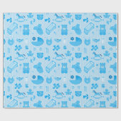 Papier Cadeau Collage de bleu de bébé (Plat)