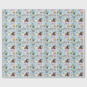 Papier Cadeau Collage de canicules rétro (Plat)