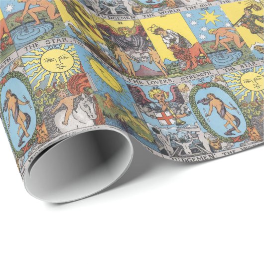 Papier Cadeau Collage de cartes de tarot (Coin rond)
