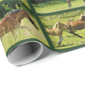 Papier Cadeau Collage de chevaux sauvages (Coin rond)