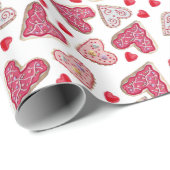 Papier Cadeau Collage de cookies Valentine (Coin rond)