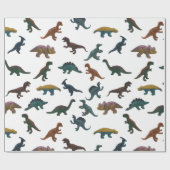 Papier Cadeau Collage de dinosaures en plastique (Plat)