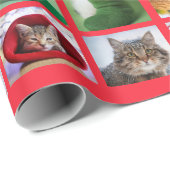 Papier Cadeau Collage de dix chats (Coin rond)