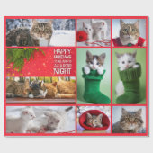 Papier Cadeau Collage de dix chats (Plat)