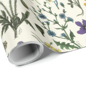 Papier Cadeau Collage de fleurs sauvages (Coin rond)