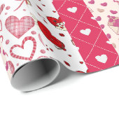Papier Cadeau Collage de la Saint Valentin (Coin rond)
