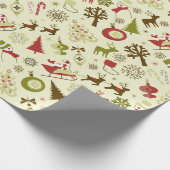 Papier Cadeau Collage de Noël rétro (Coin)