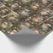 Papier Cadeau Collage de Noël Retro Père Noël et Victorian (Coin)