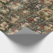 Papier Cadeau Collage de Noël Retro Père Noël et Victorian (Coin)