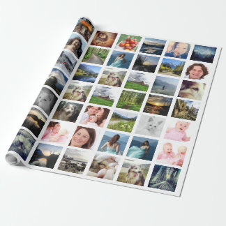 Papier Cadeau Collage de photos Instagram avec 56 photos