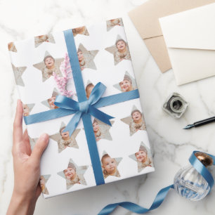 Papier Cadeau Collage de photos personnalisé 4 étoiles