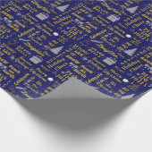 Papier Cadeau Collage de police de Noël de script lunaire (Coin)
