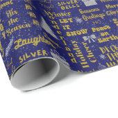 Papier Cadeau Collage de police de Noël de script lunaire (Coin rond)